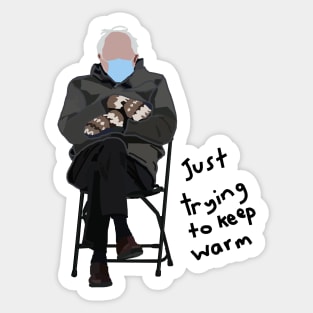 Keep Warm Bernie Sanders Mittens Abstract Sticker